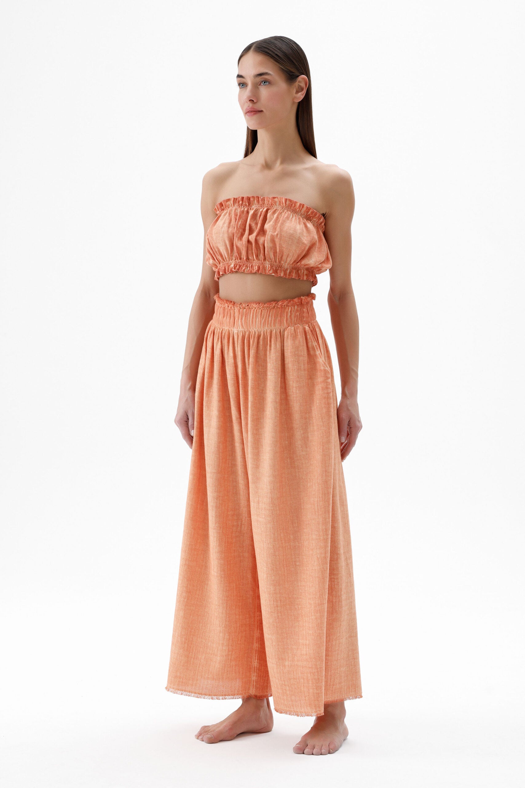 Orange Bandeau Top (3220) 30% linen 70% cotton
