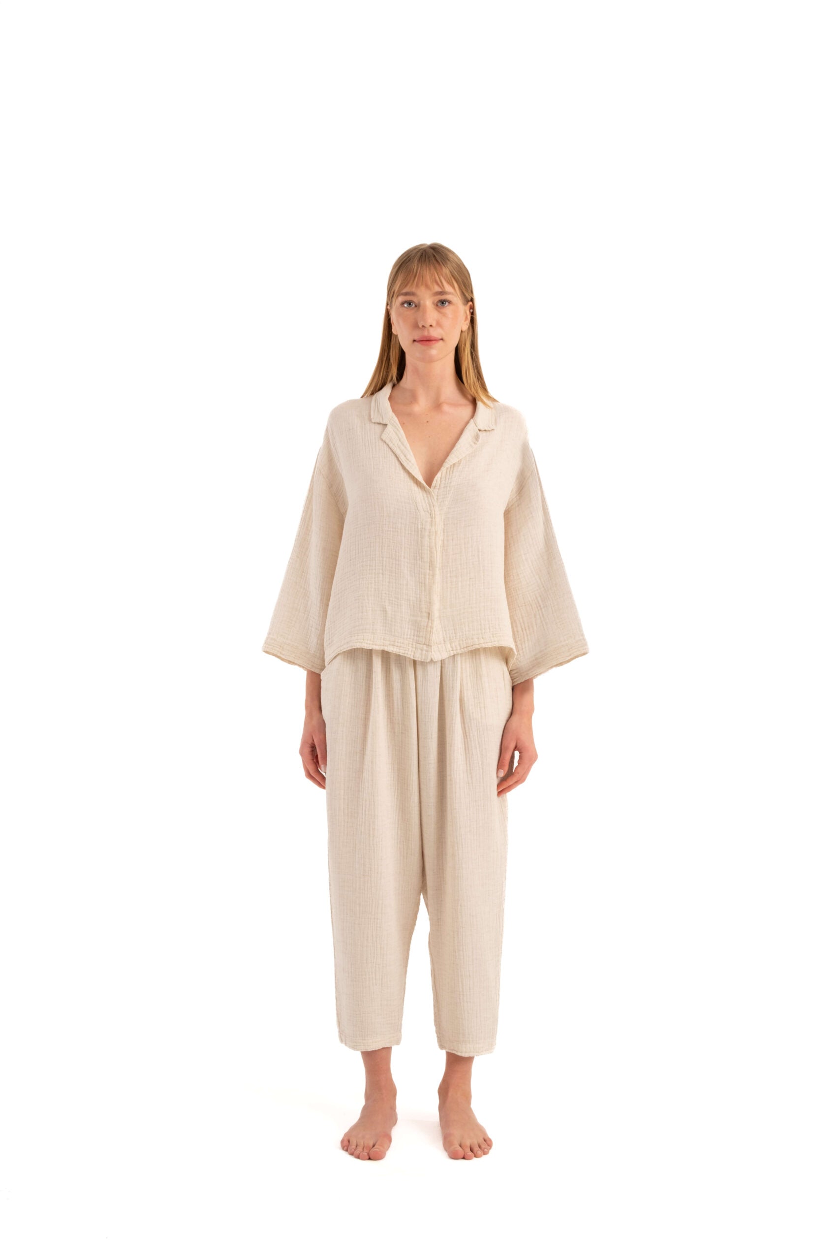 Crinkle Slouchy Pants (3306) 61 % Cotton, 30 % Lyocell, 9 % Linen
