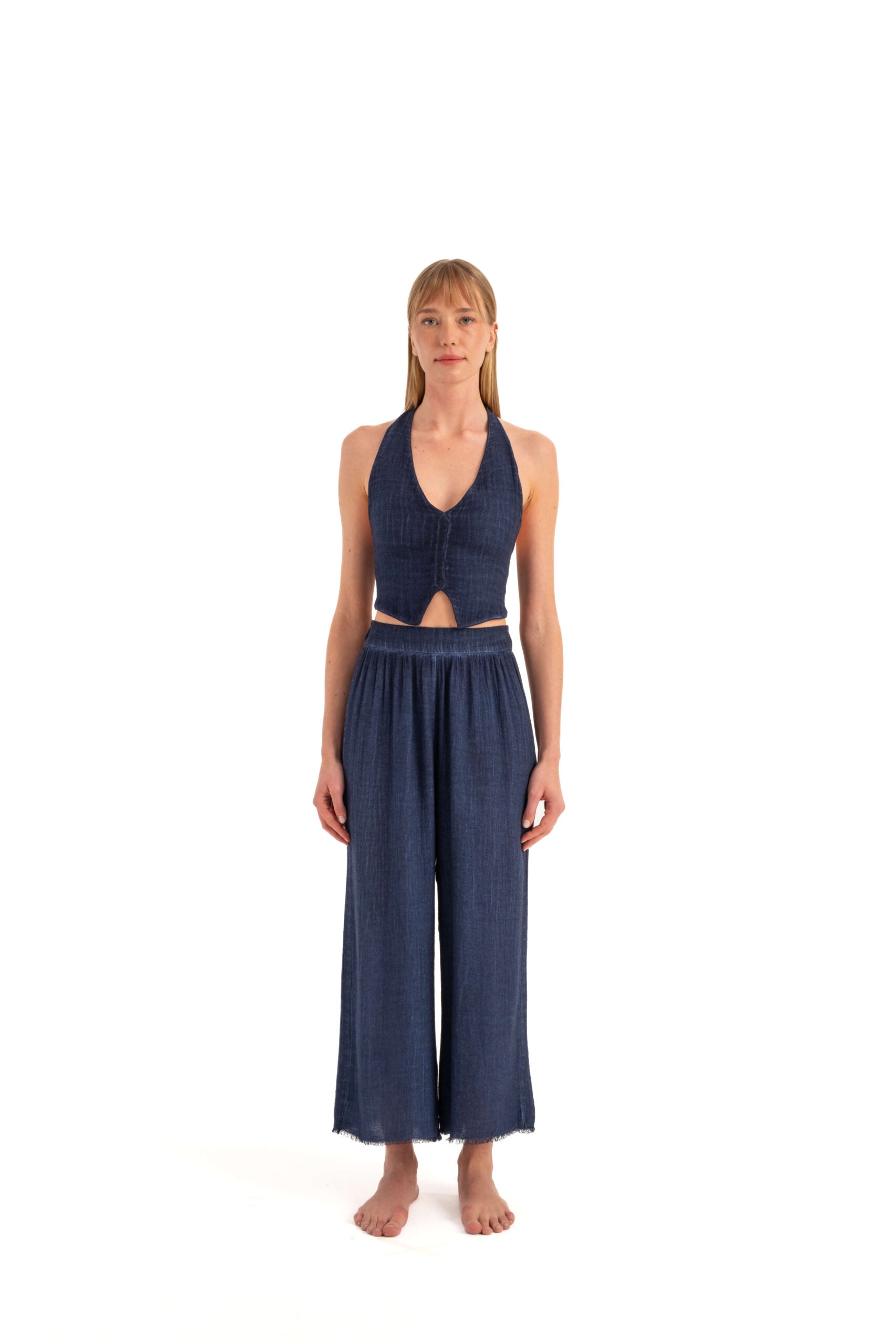 Linen Navy Pants (3317) 68% Lyocell, 32% Linen