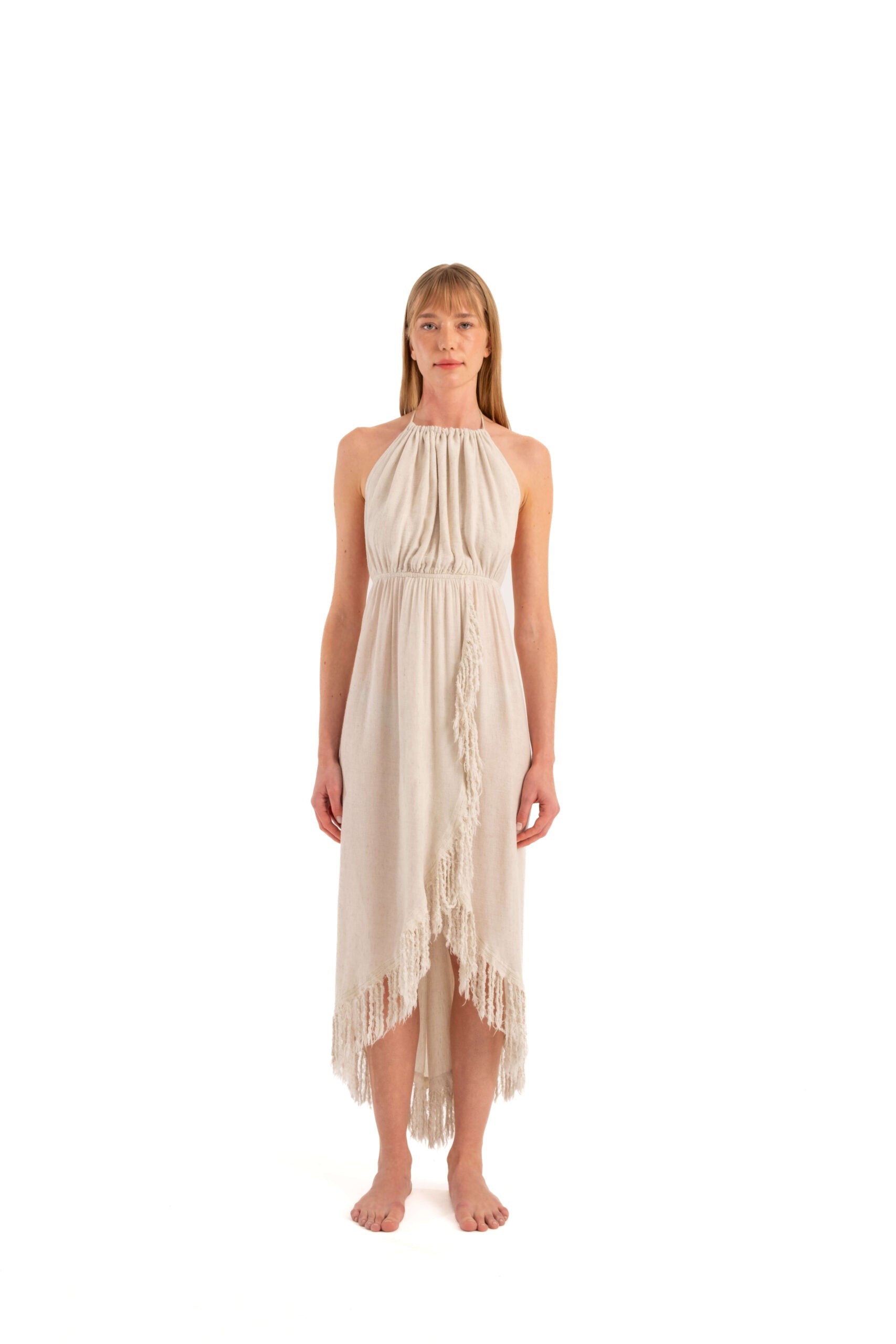 Hemp Halter Neck Dress (3331) 53% Viscose, 34% Cotton, %13 Hemp