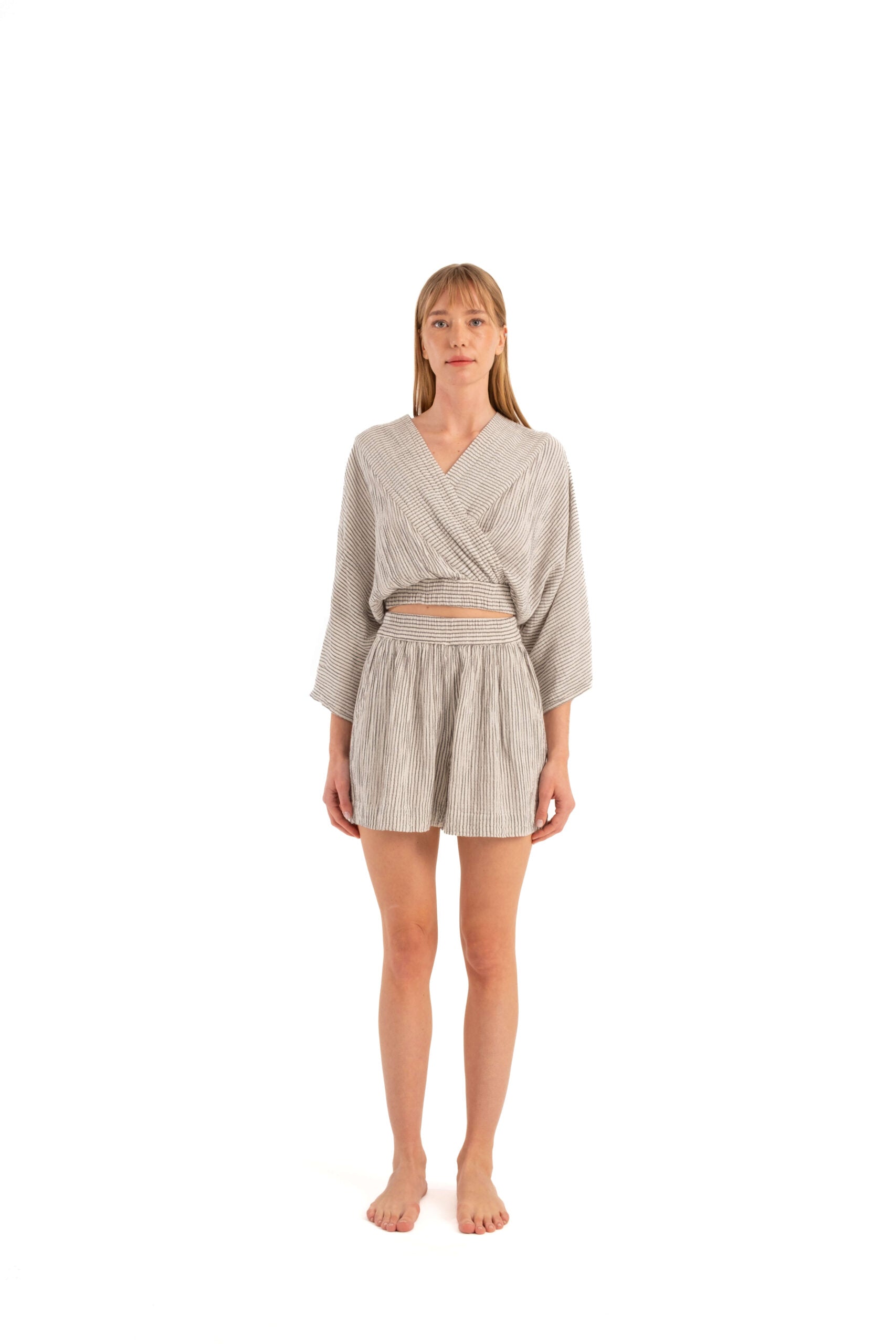 Stripe Linen Blouse (3339) 69% Cotton, 27% Viscose, 4% Linen