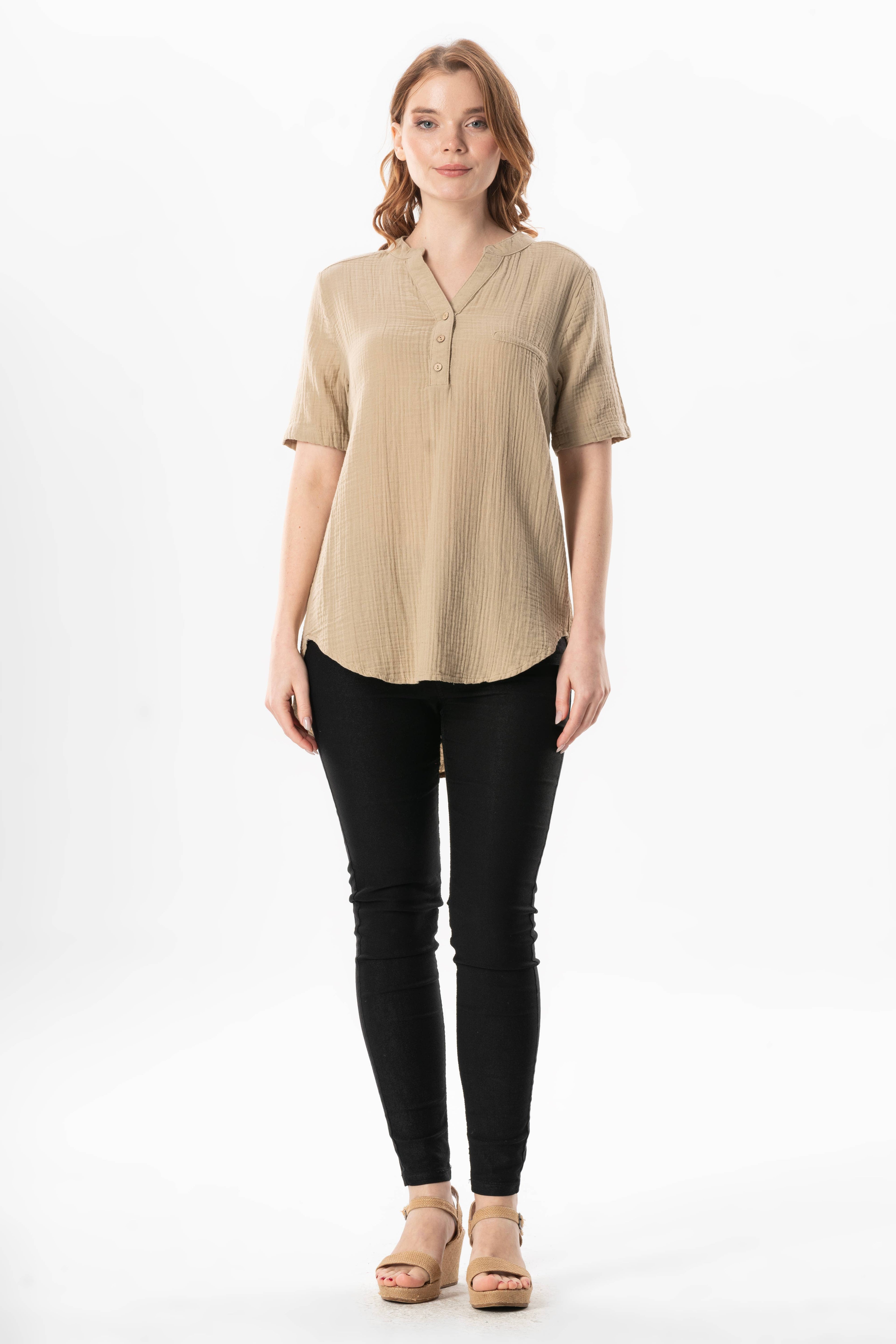 GLG Short Sleeve Blouse (151.511.04); 100% Cotton