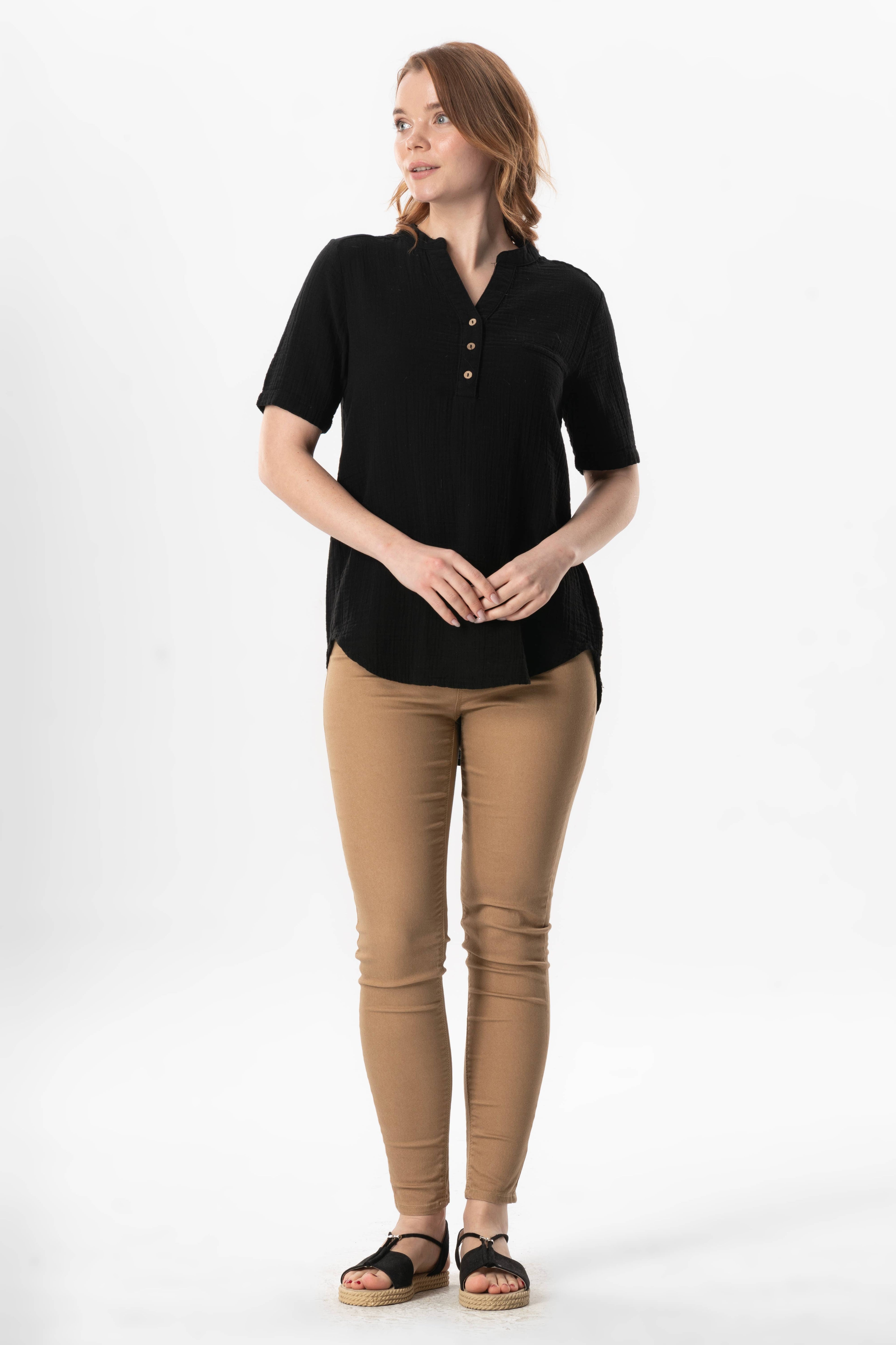 GLG Short Sleeve Blouse (151.511.04); 100% Cotton