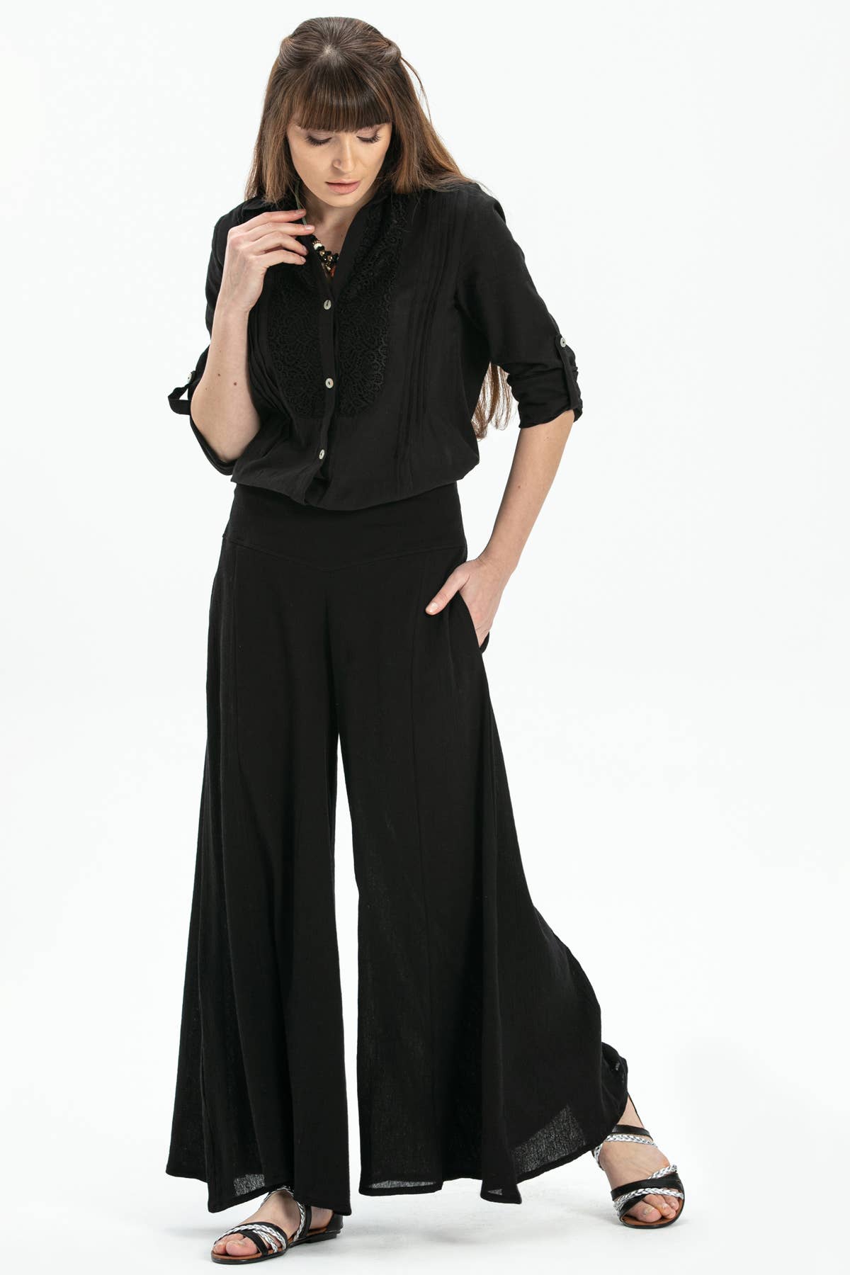 Wide Leg Pants (151.140.11); 100% cotton