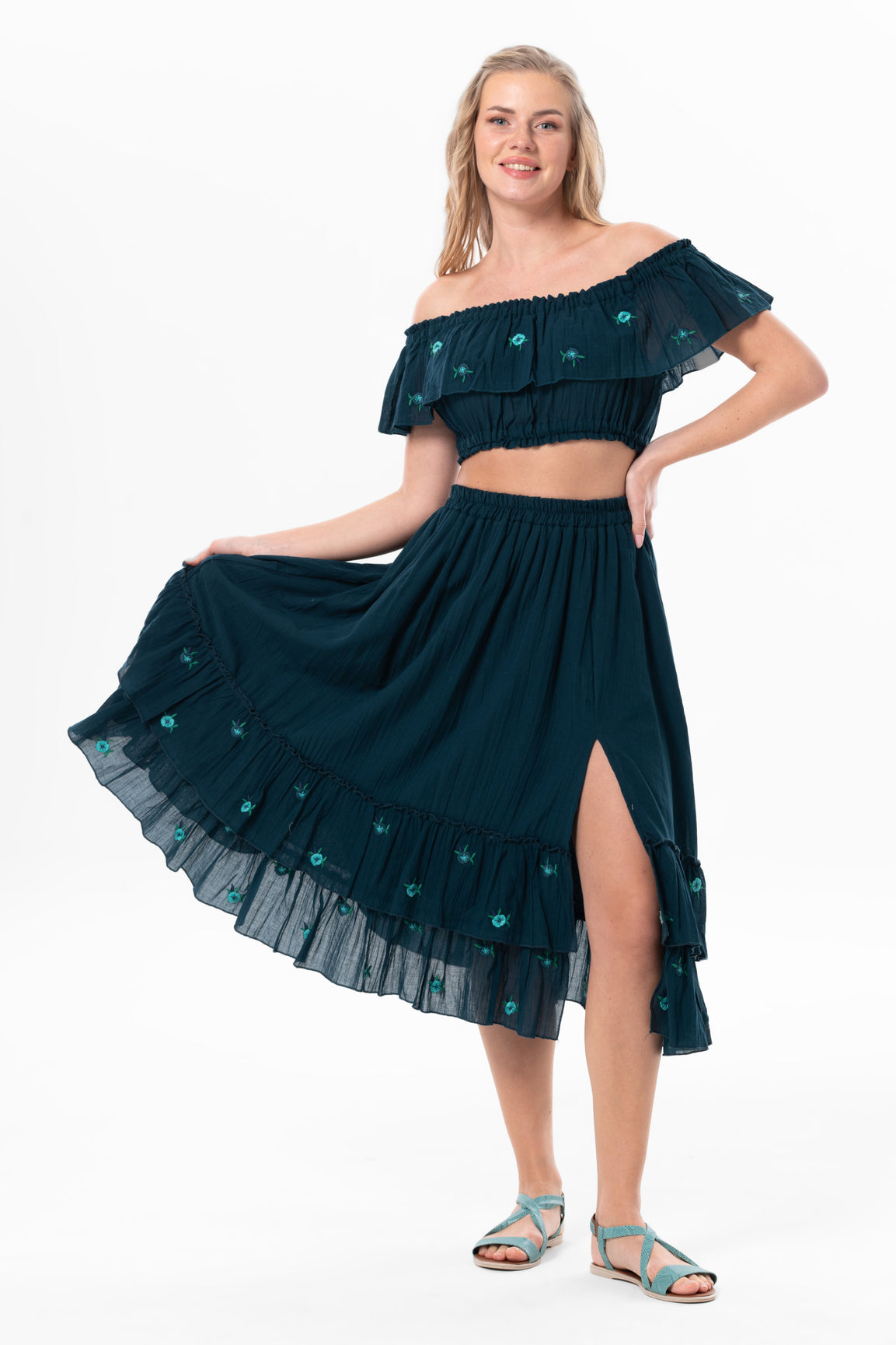 LVN Embroidered Blouse (151.713.01); 100% Cotton