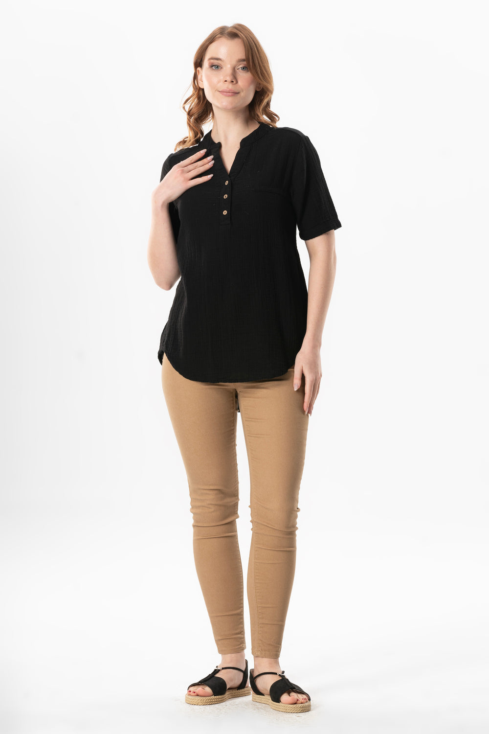 GLG Short Sleeve Blouse (151.511.04); 100% Cotton