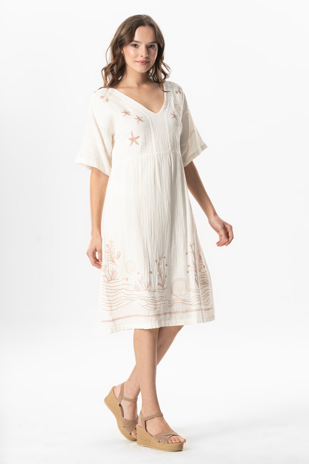 Baumwollkleid mit kurzen Ärmeln – ALZ