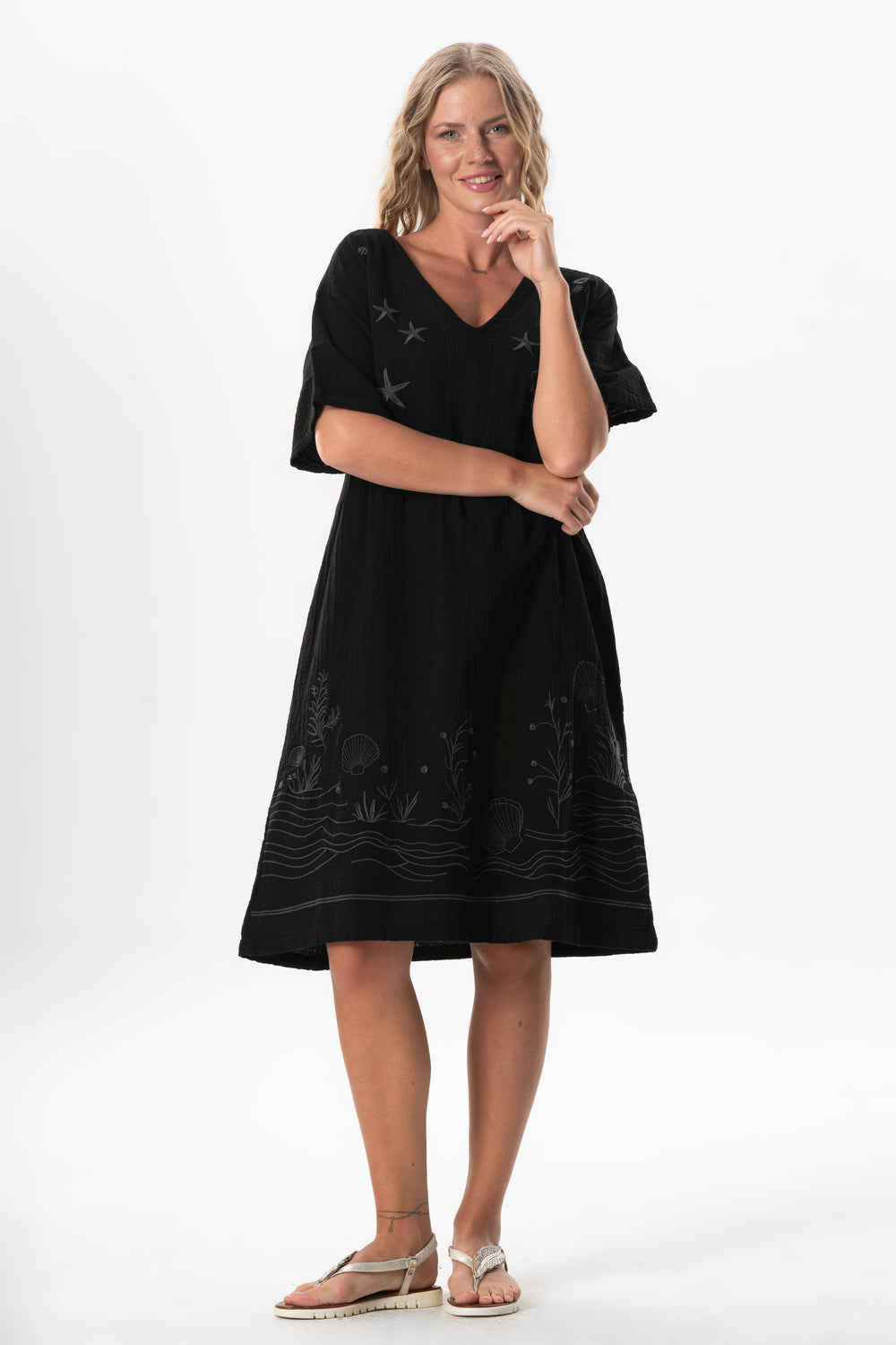 ALZ Short Sleeve Dress (151.521.08); 100% Cotton