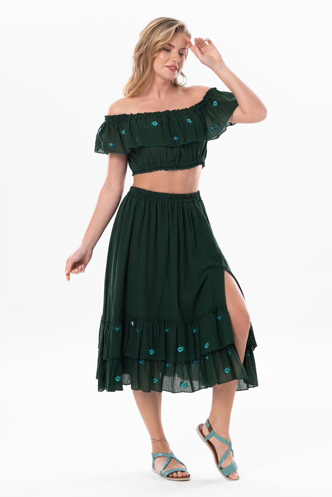 LVN Embroidered Blouse (151.713.01); 100% Cotton