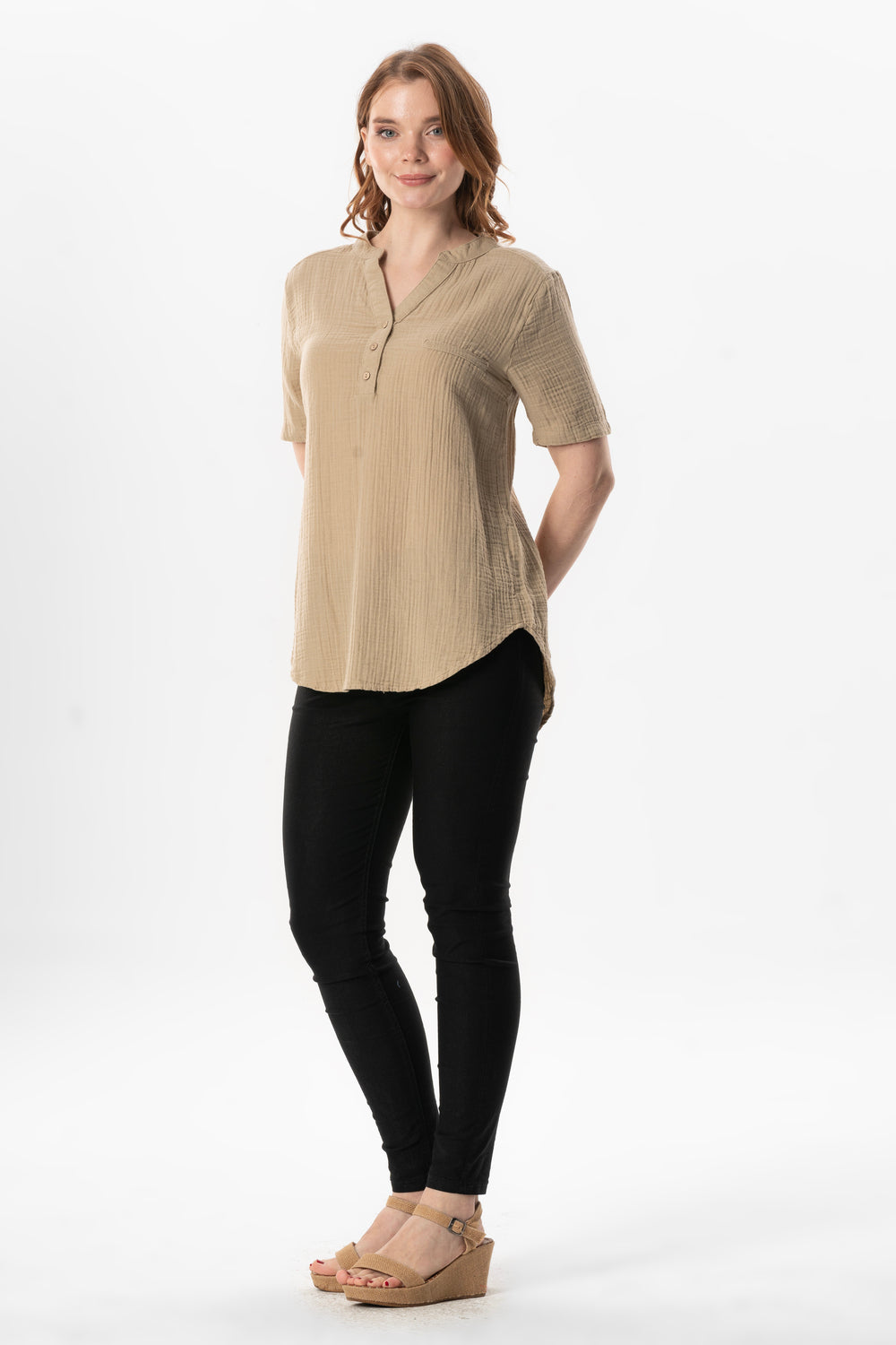 GLG Short Sleeve Blouse (151.511.04); 100% Cotton