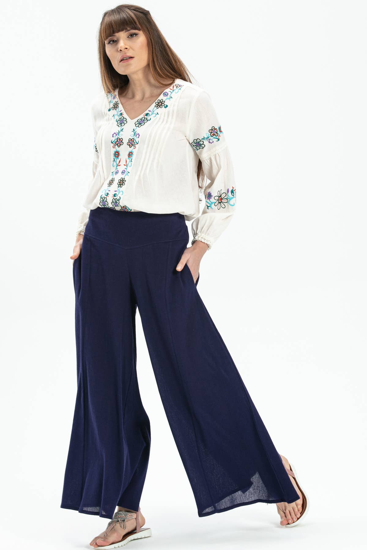 Wide Leg Pants (151.140.11); 100% cotton