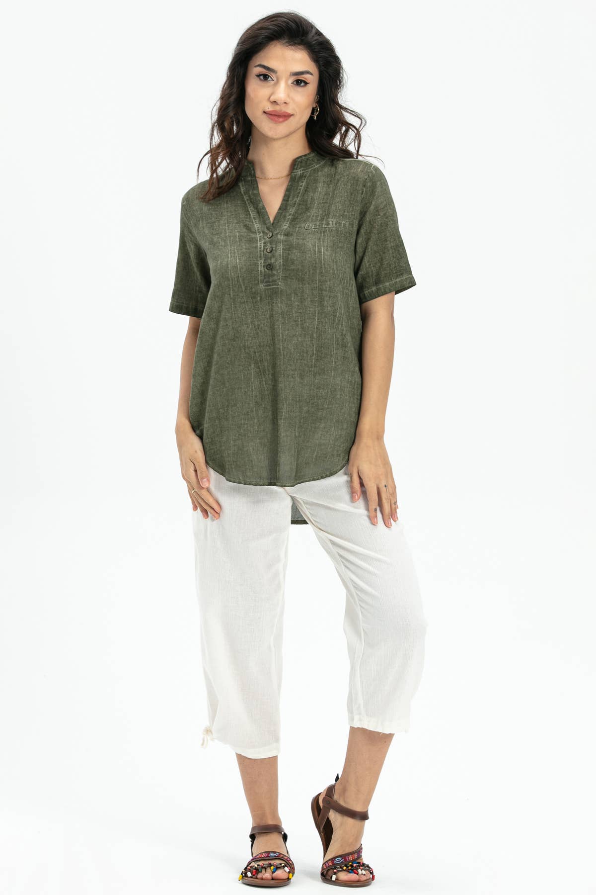 AKS Short Sleeve Blouse (151.911.02); 100% Cotton