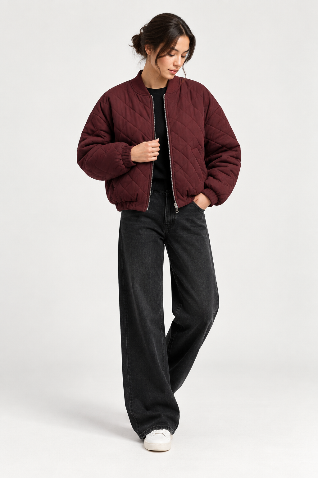 FULMARIX Women's Bomber Zip Jacket