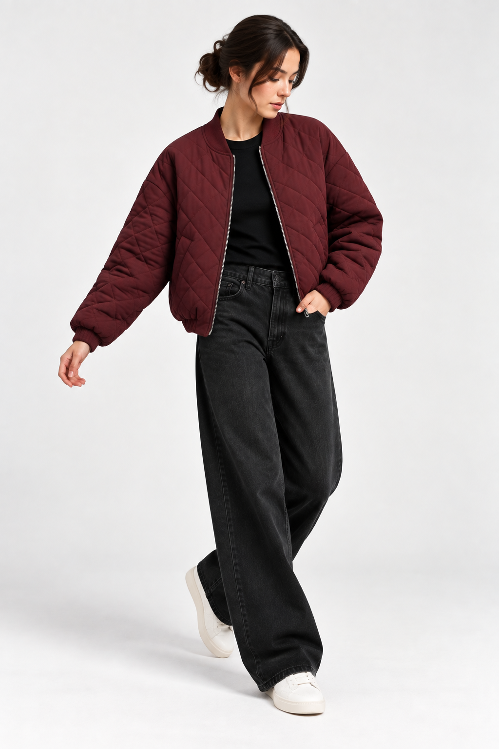 FULMARIX Women's Bomber Zip Jacket