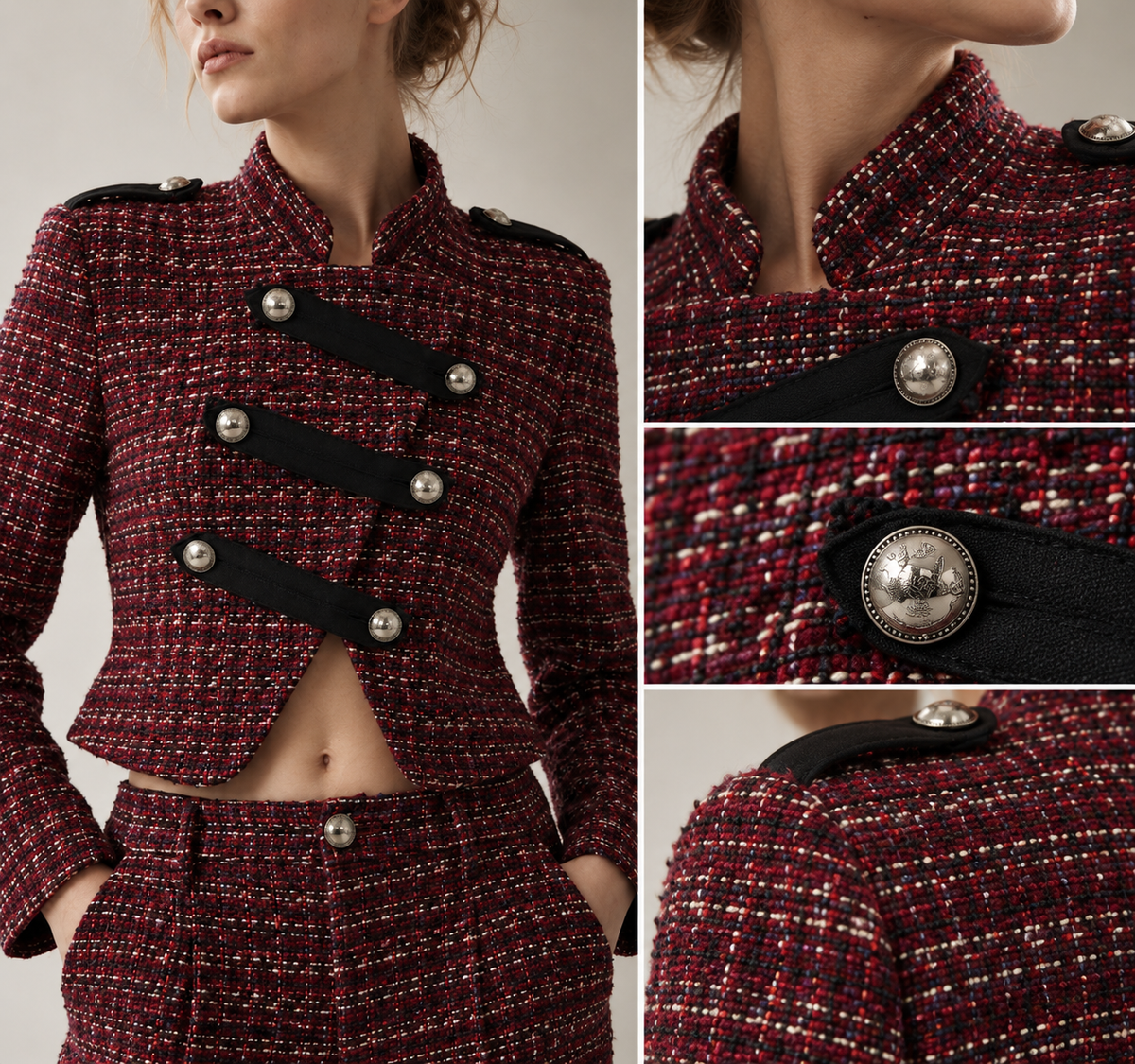Women's Bouclé Military Jacket