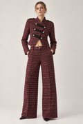 Damen-Bouclé-Hose mit weitem Bein