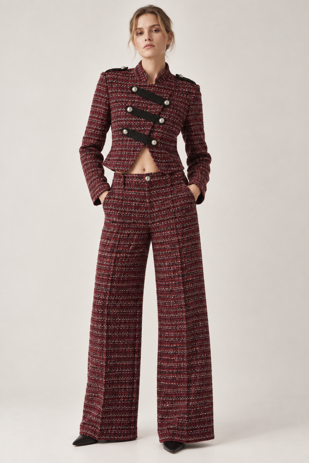 Women's Bouclé Military Jacket