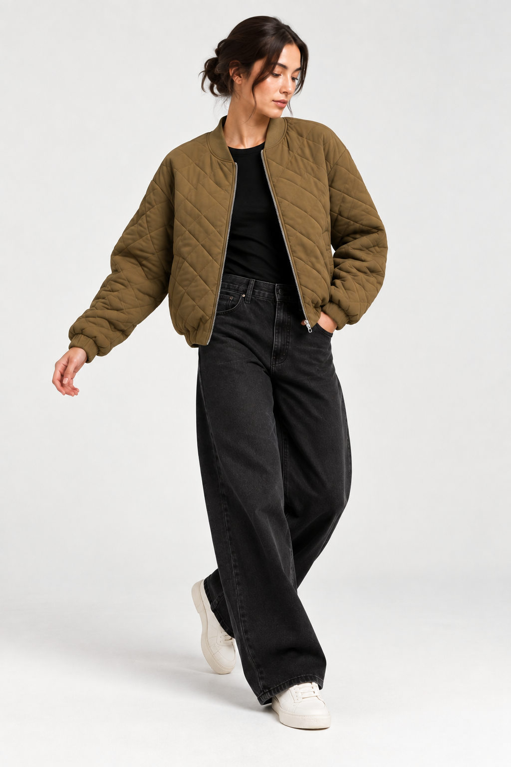 FULMARIX Women's Bomber Zip Jacket