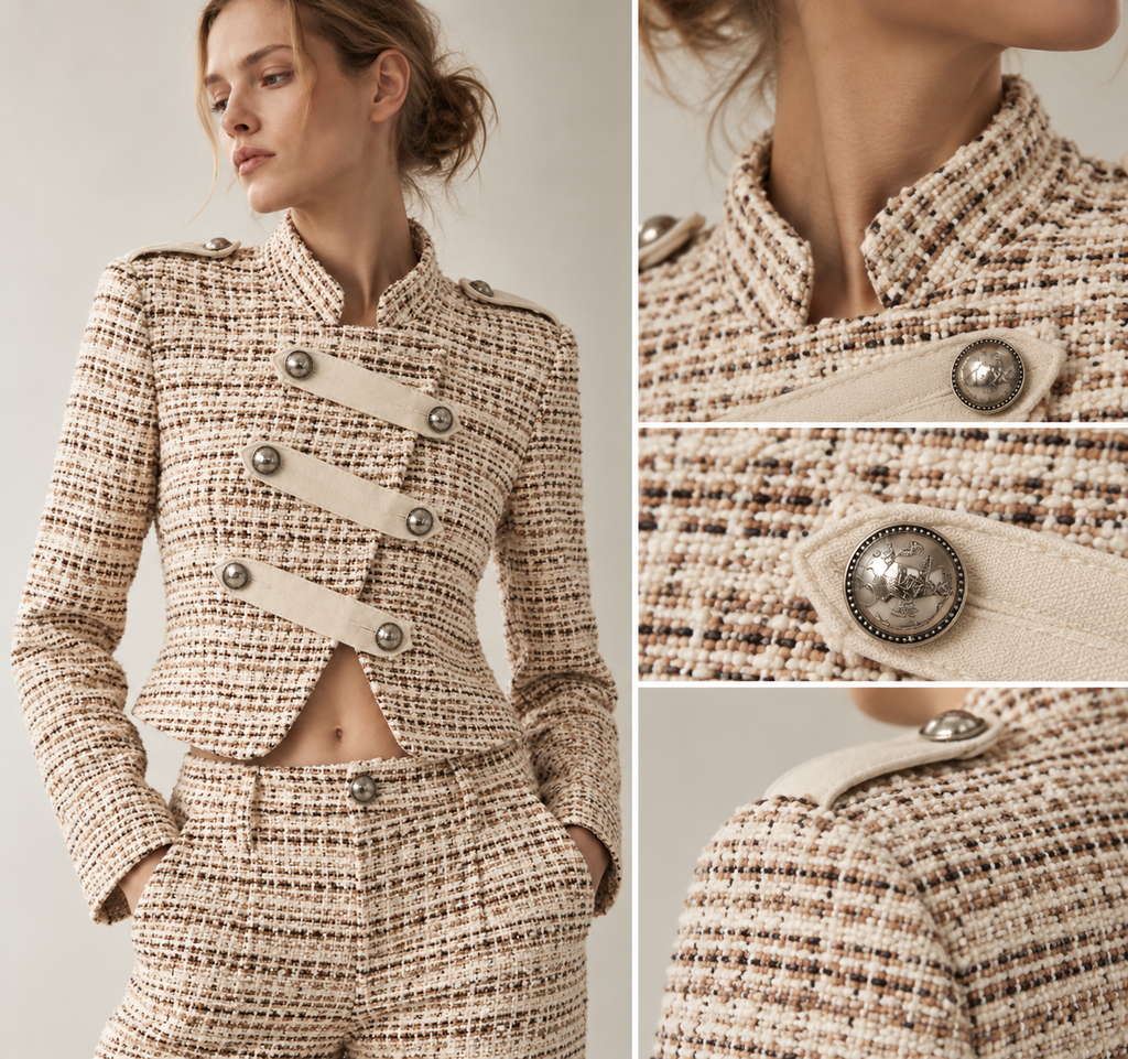 Women's Bouclé Military Jacket