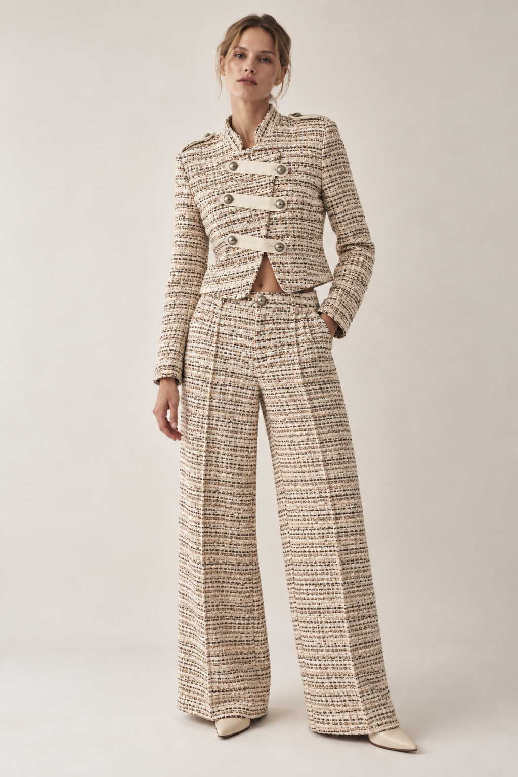 Women's Bouclé Military Jacket