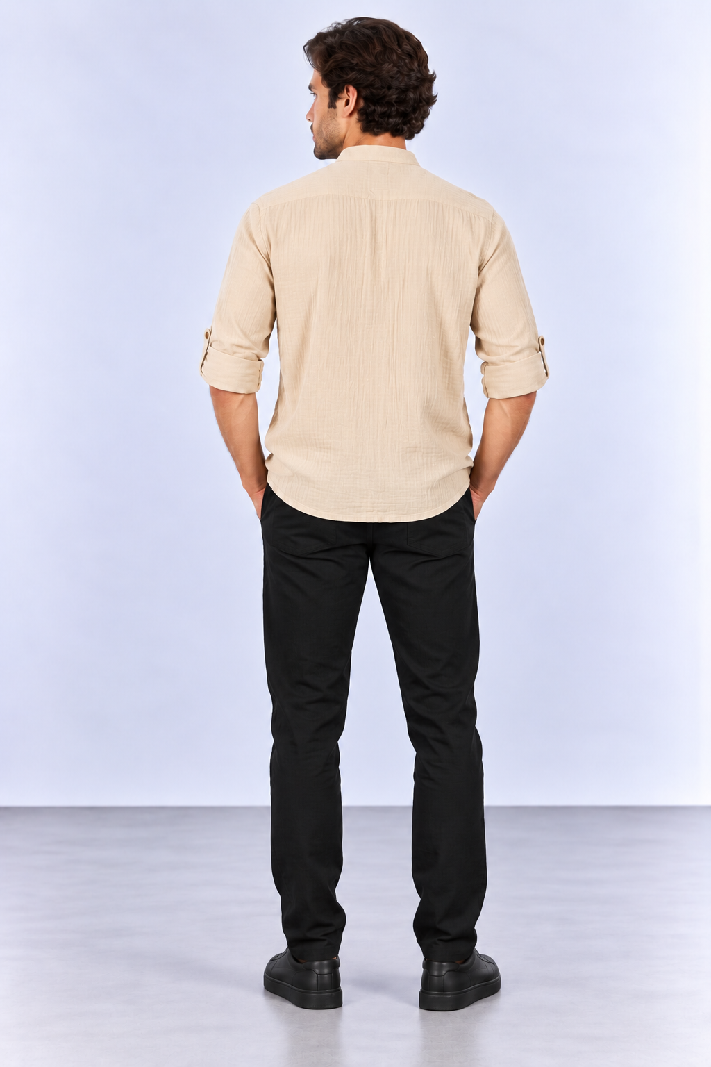 FULMARIX Sweatshirt aus Baumwollmusselin mit Stehkragen