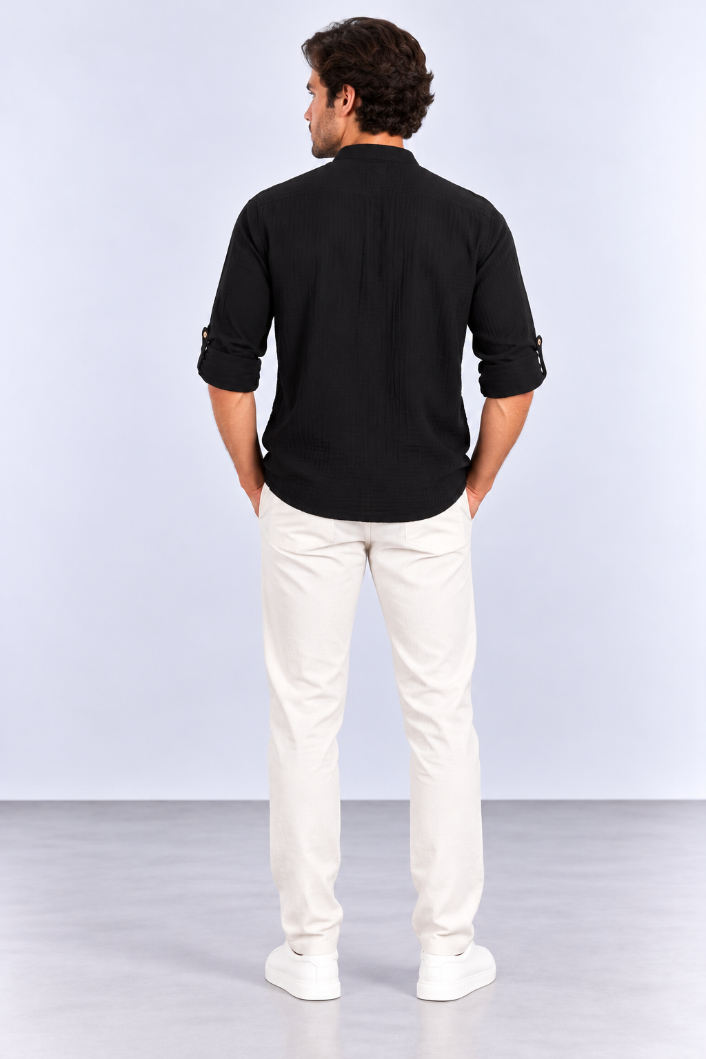 FULMARIX Sweatshirt aus Baumwollmusselin mit Stehkragen