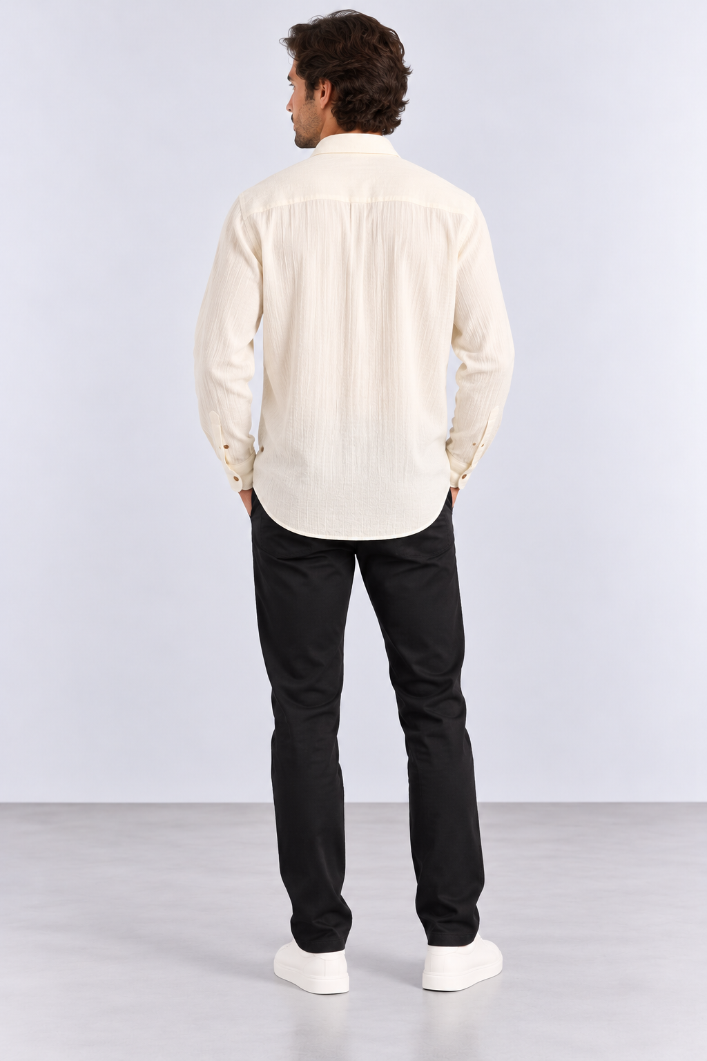 FULMARIX Men's Long Sleeve Şile Fabric Shirt