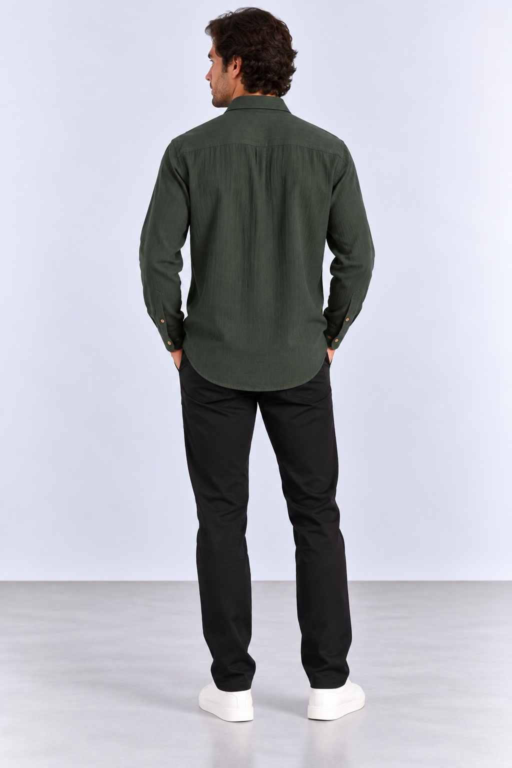 FULMARIX Men's Long Sleeve Şile Fabric Shirt