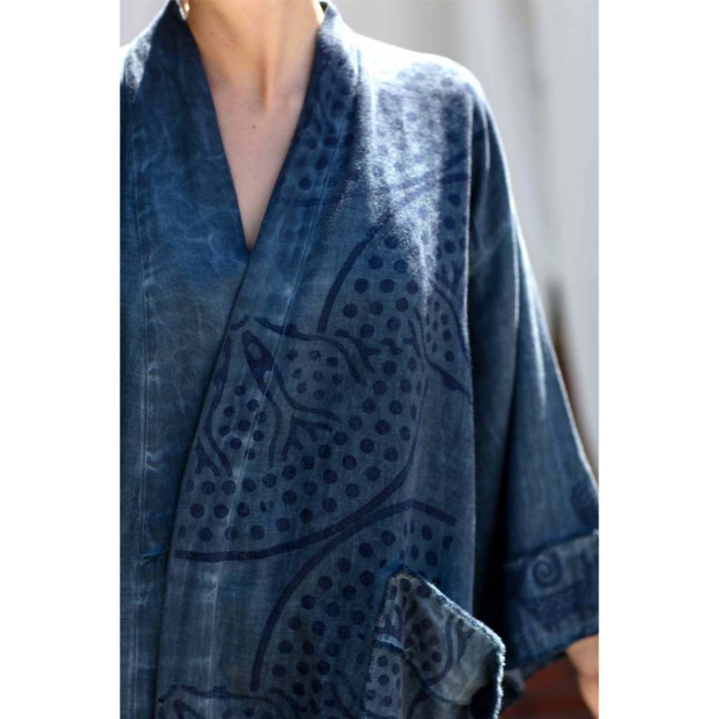 Kimono Ajna (3425) ; 87 % coton 13 % lin