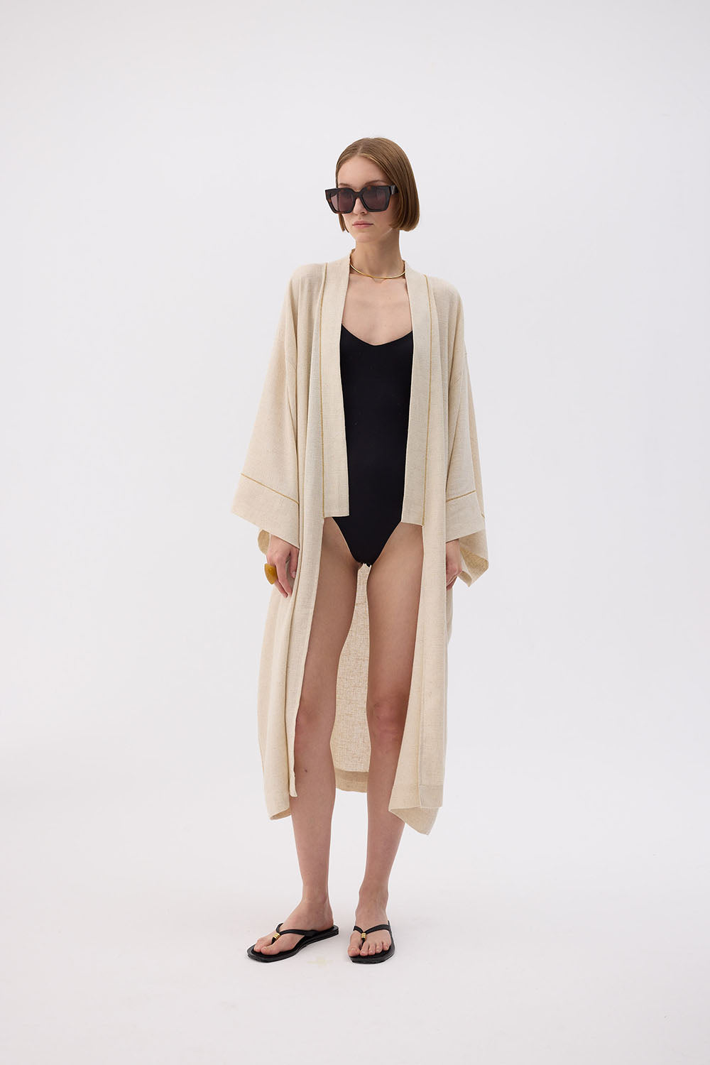 Linen Natural Kimono (3463) 32% Linen 68% Cotton