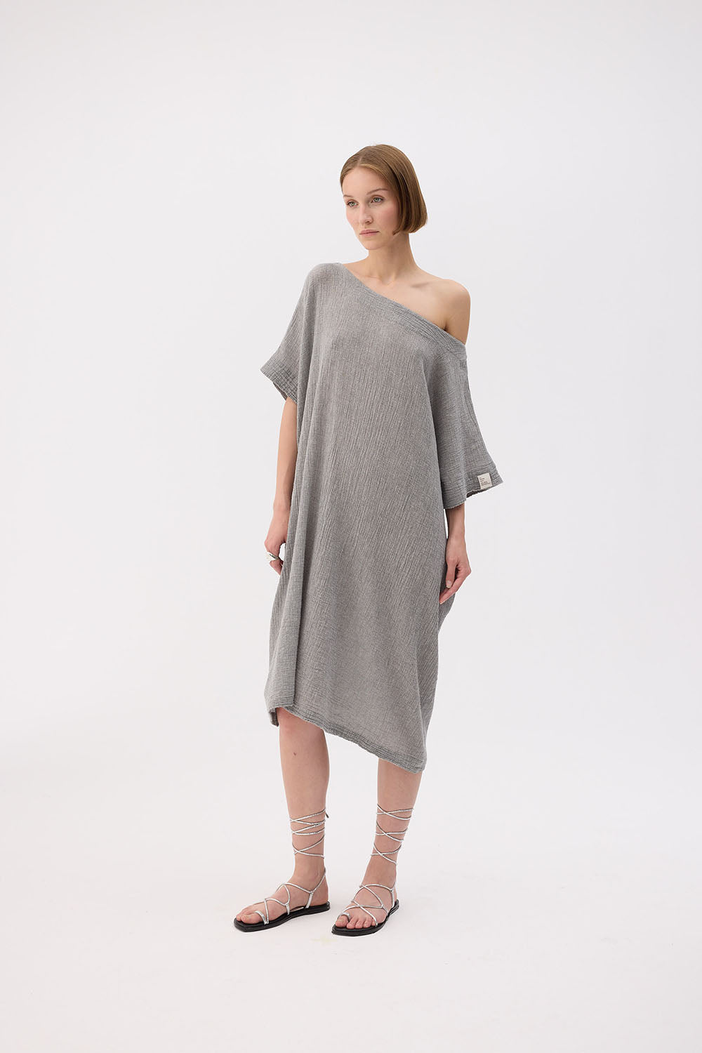 Crinkle Linen Dress (3482) 30% Linen 70% Cotton