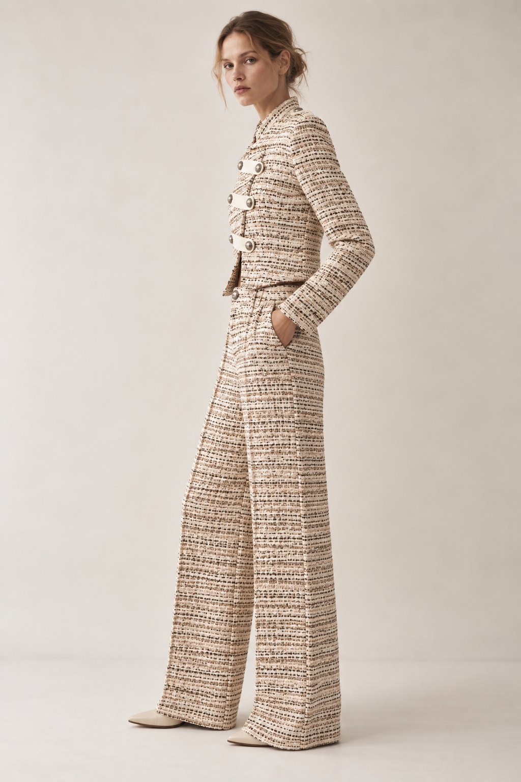 Women's Bouclé Military Jacket