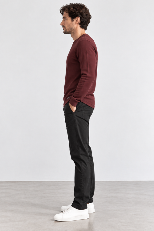 FULMARIX Men's Textured Cotton Crewneck Sweatshirt