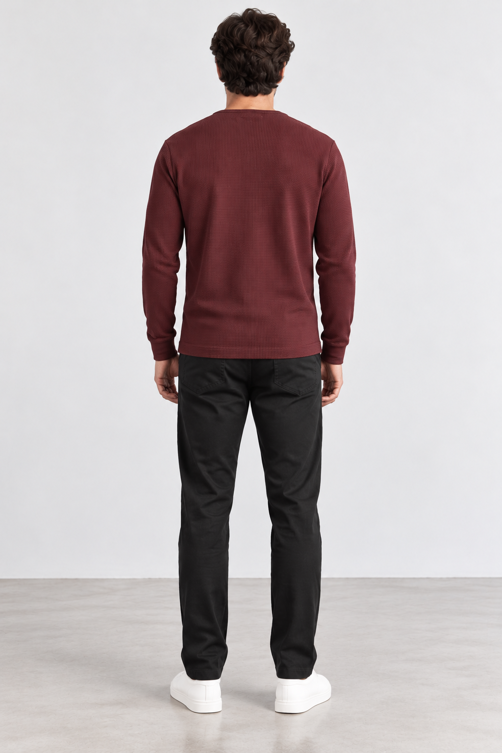 FULMARIX Men's Textured Cotton Crewneck Sweatshirt