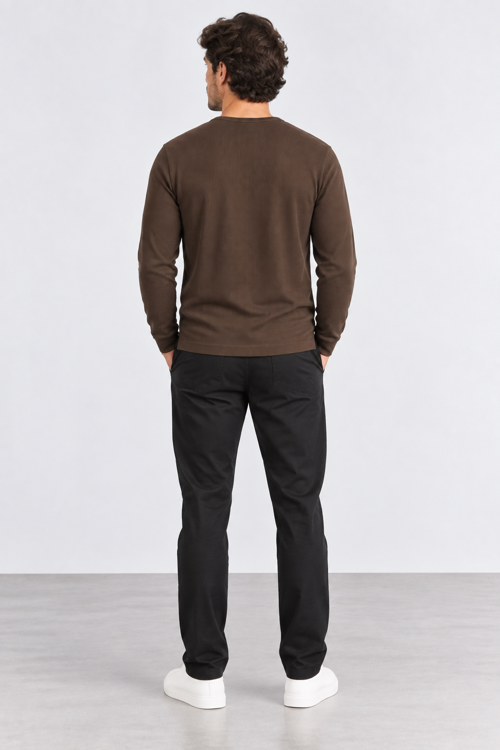 FULMARIX Men's Textured Cotton Crewneck Sweatshirt