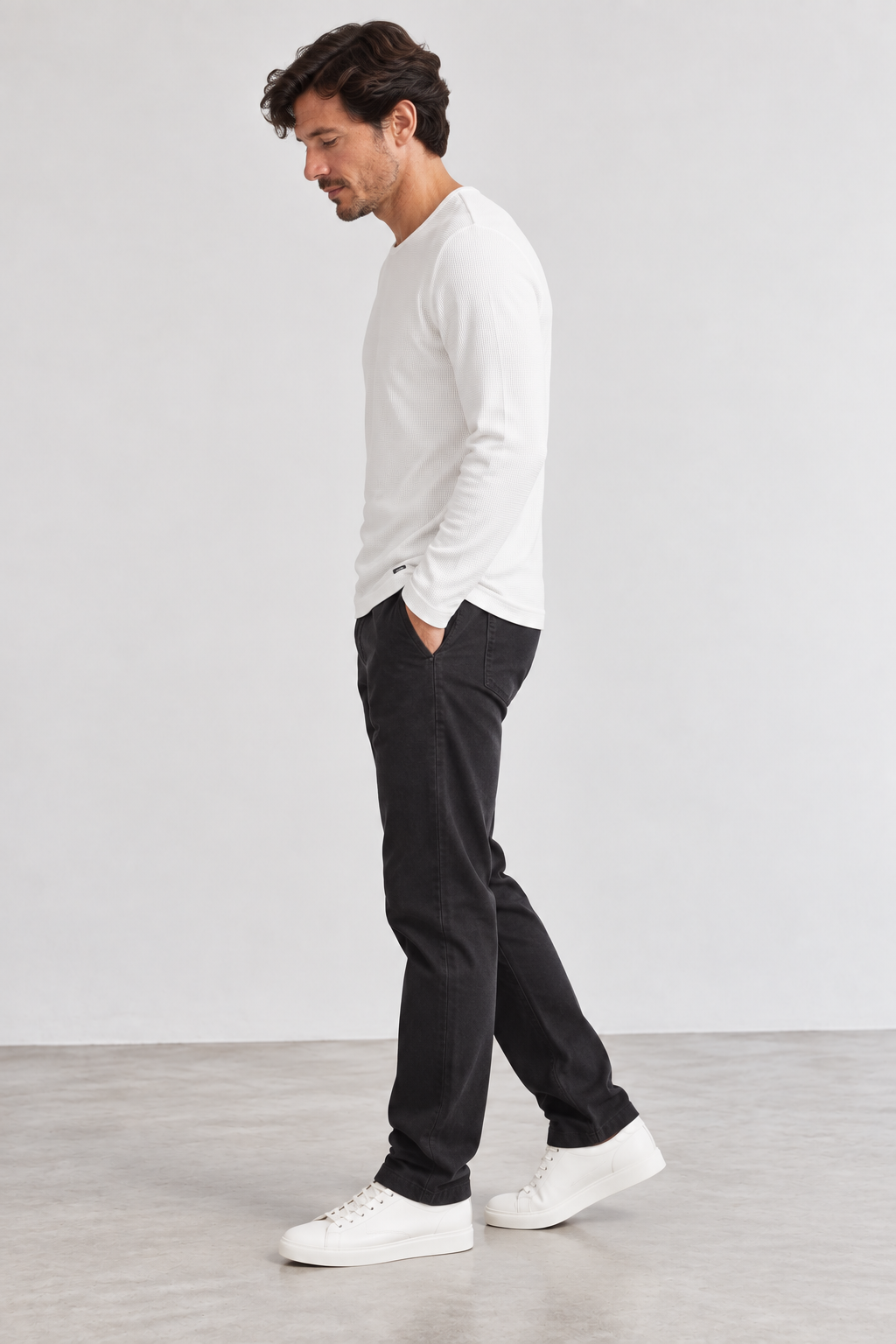 FULMARIX Men's Textured Cotton Crewneck Sweatshirt