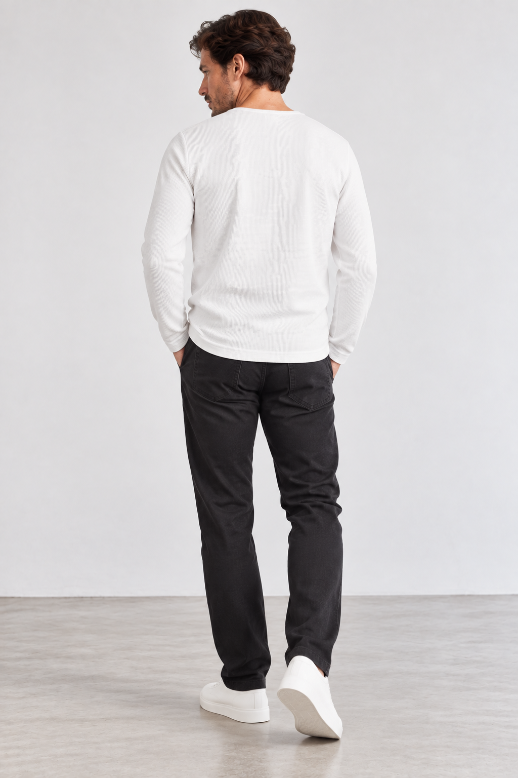 FULMARIX Men's Textured Cotton Crewneck Sweatshirt
