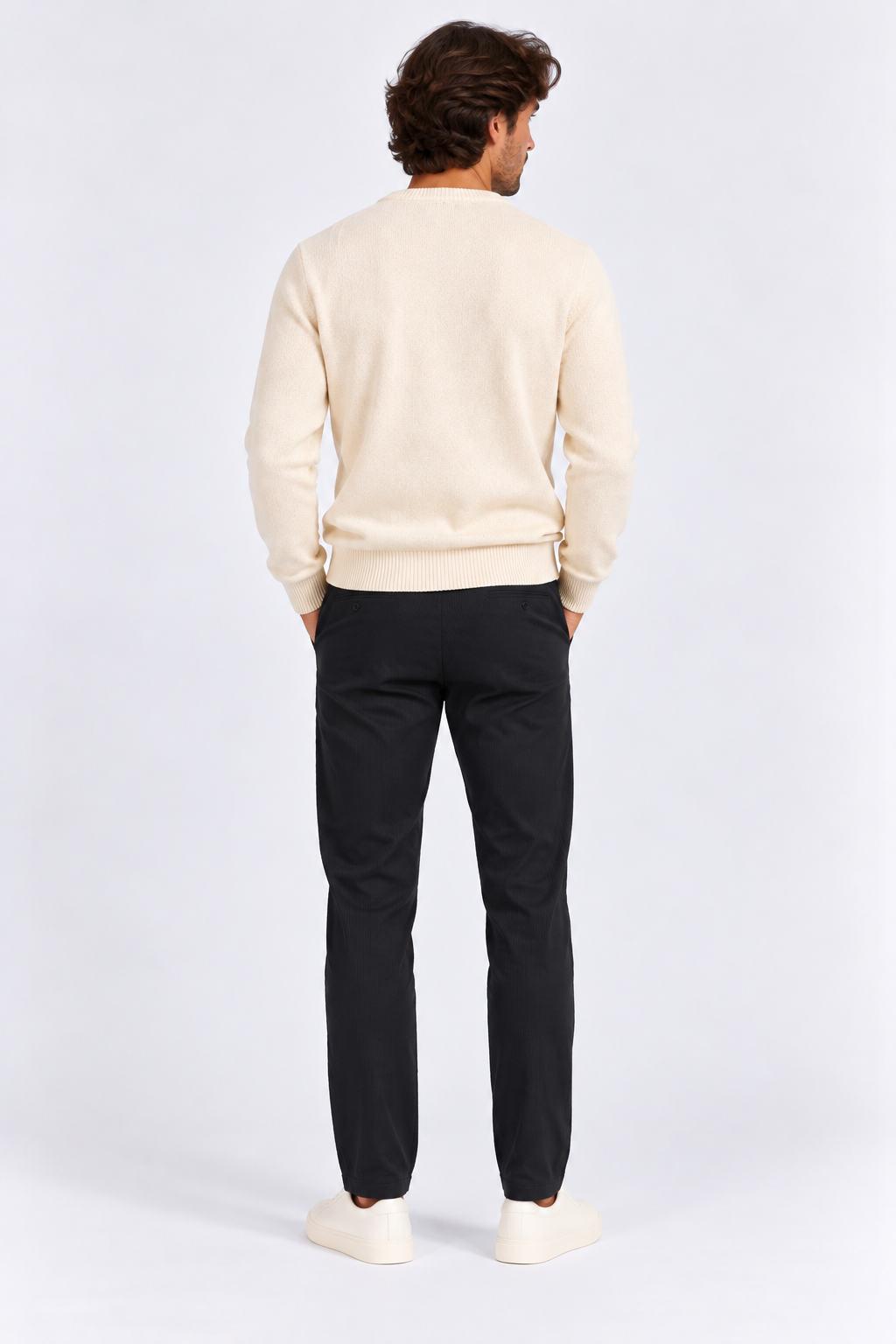 FULMARIX Men's Ribbed Cotton Trousers