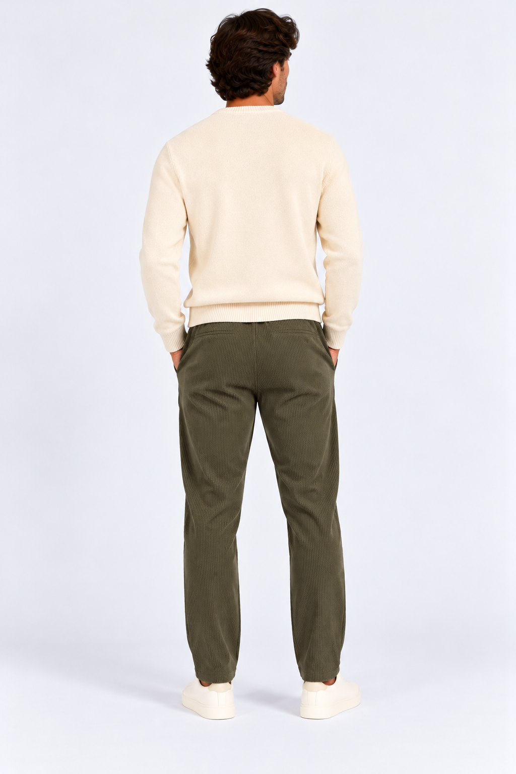 FULMARIX Men's Ribbed Cotton Trousers
