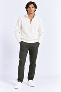 FULMARIX Herren-Sweatshirt aus Waffelstrick mit halblangem Reißverschluss