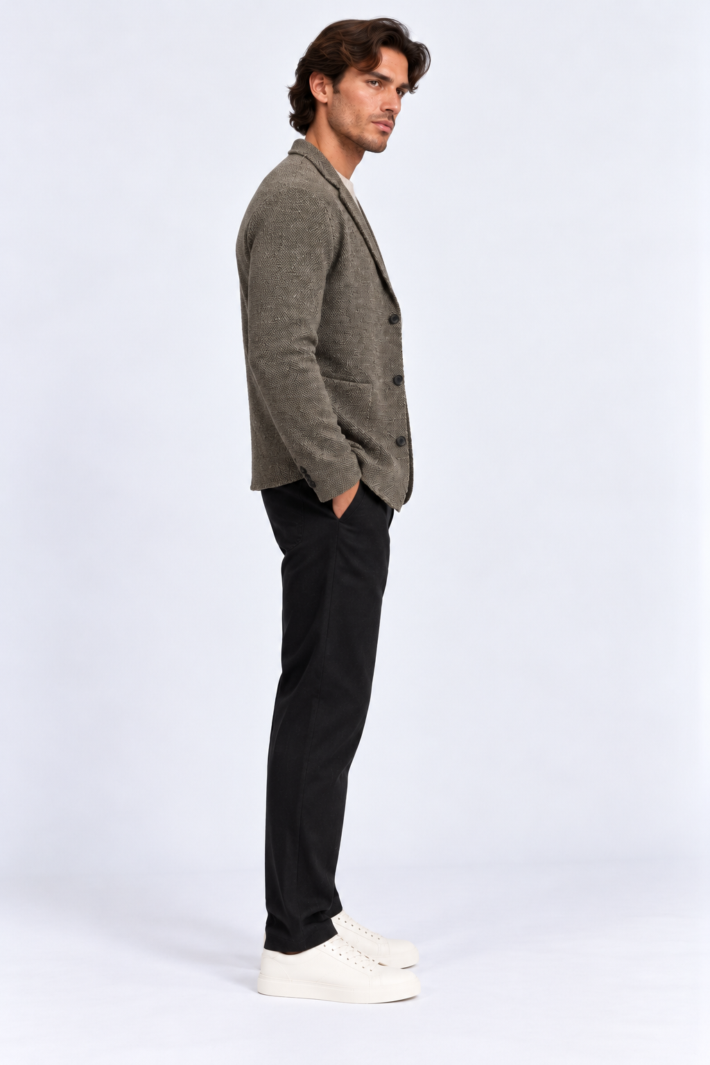 FULMARIX Men's Wool-Cotton Knit Blazer