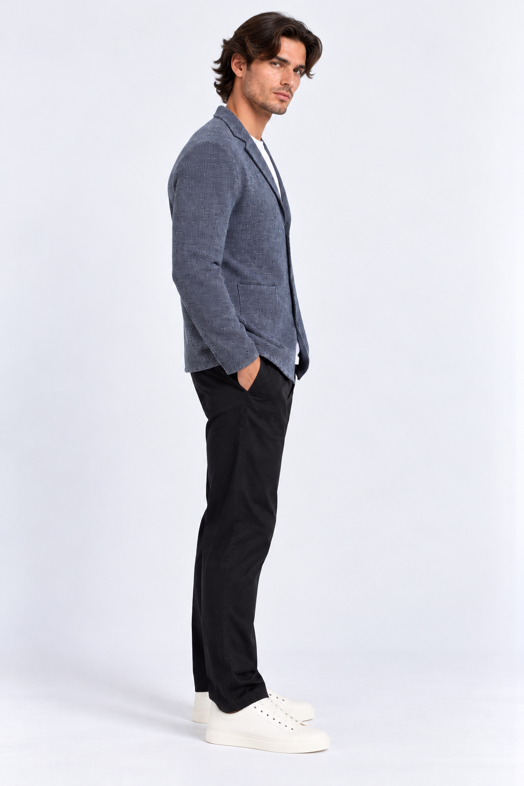 FULMARIX Men's Wool-Cotton Knit Blazer