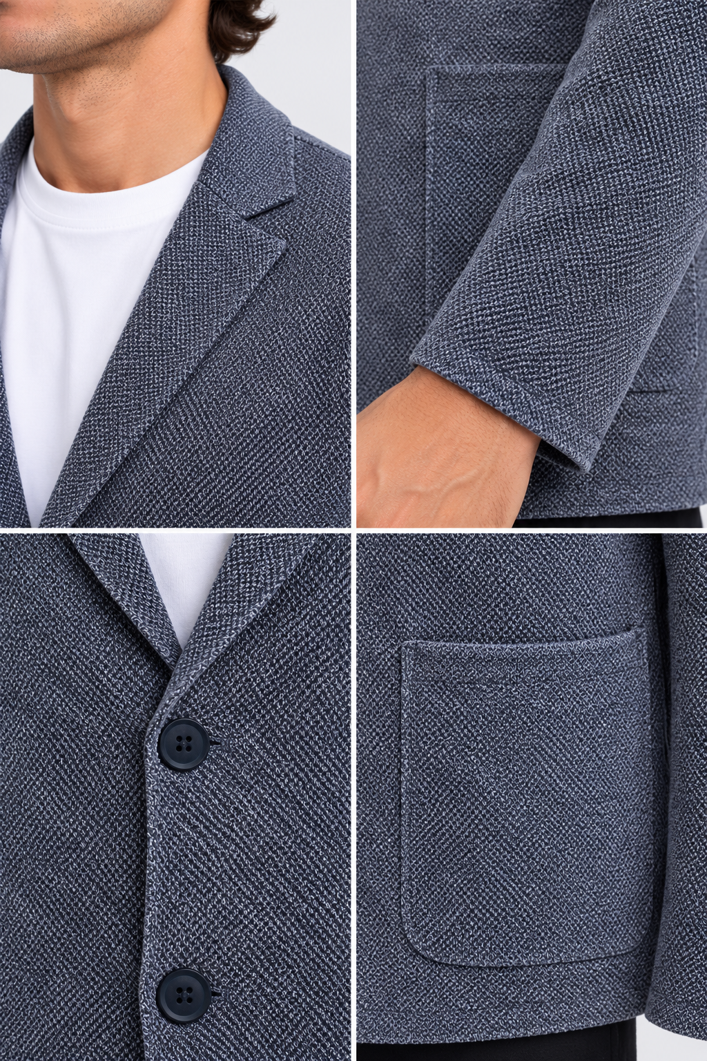 FULMARIX Men's Wool-Cotton Knit Blazer