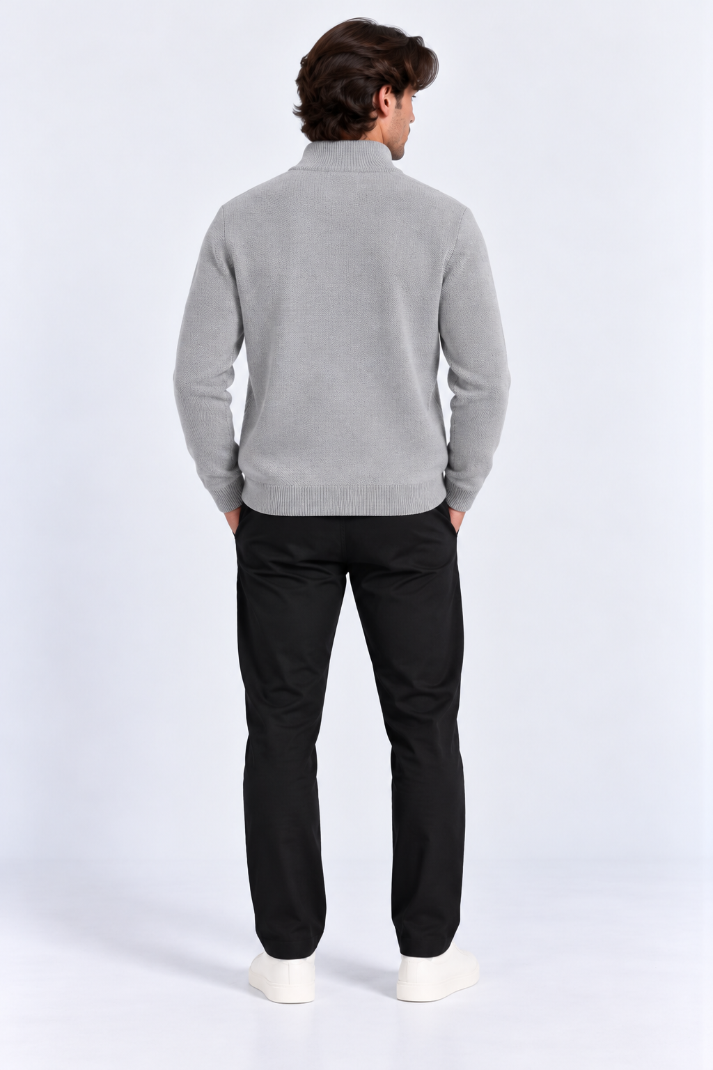 FULMARIX Men's Wool-Cotton Zip Cardigan
