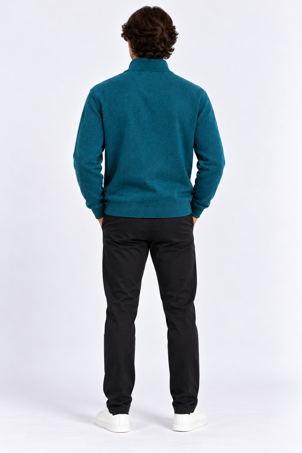 FULMARIX Men's Wool-Cotton Zip Cardigan