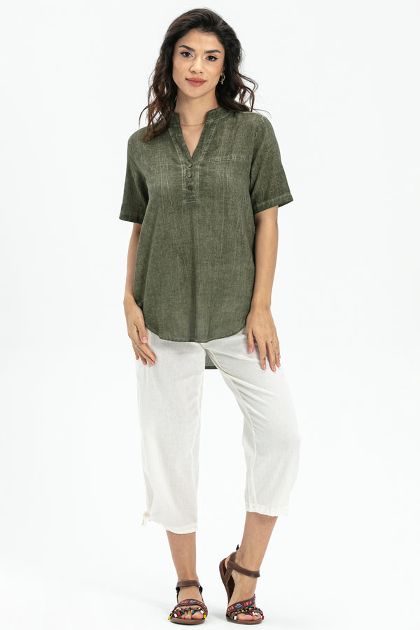 AKS Short Sleeve Blouse (151.911.02); 100% Cotton