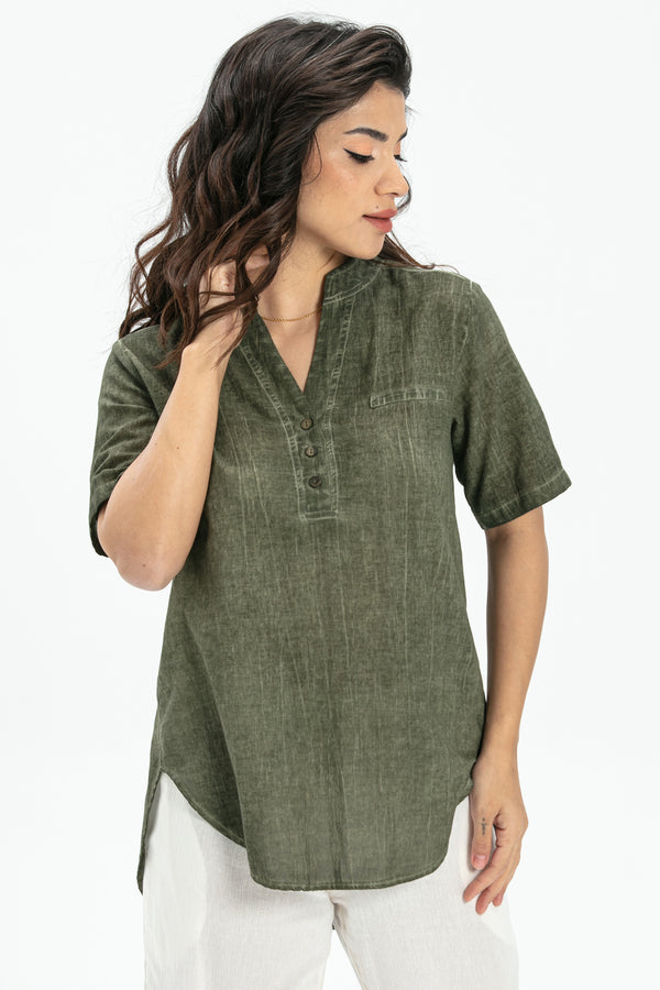 AKS Short Sleeve Blouse (151.911.02); 100% Cotton