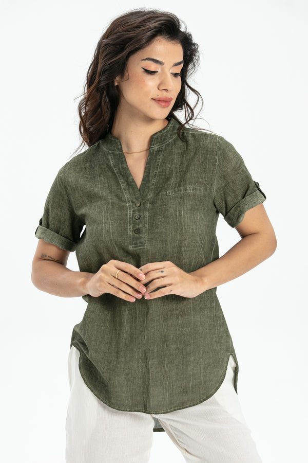 AKS Short Sleeve Blouse (151.911.02); 100% Cotton