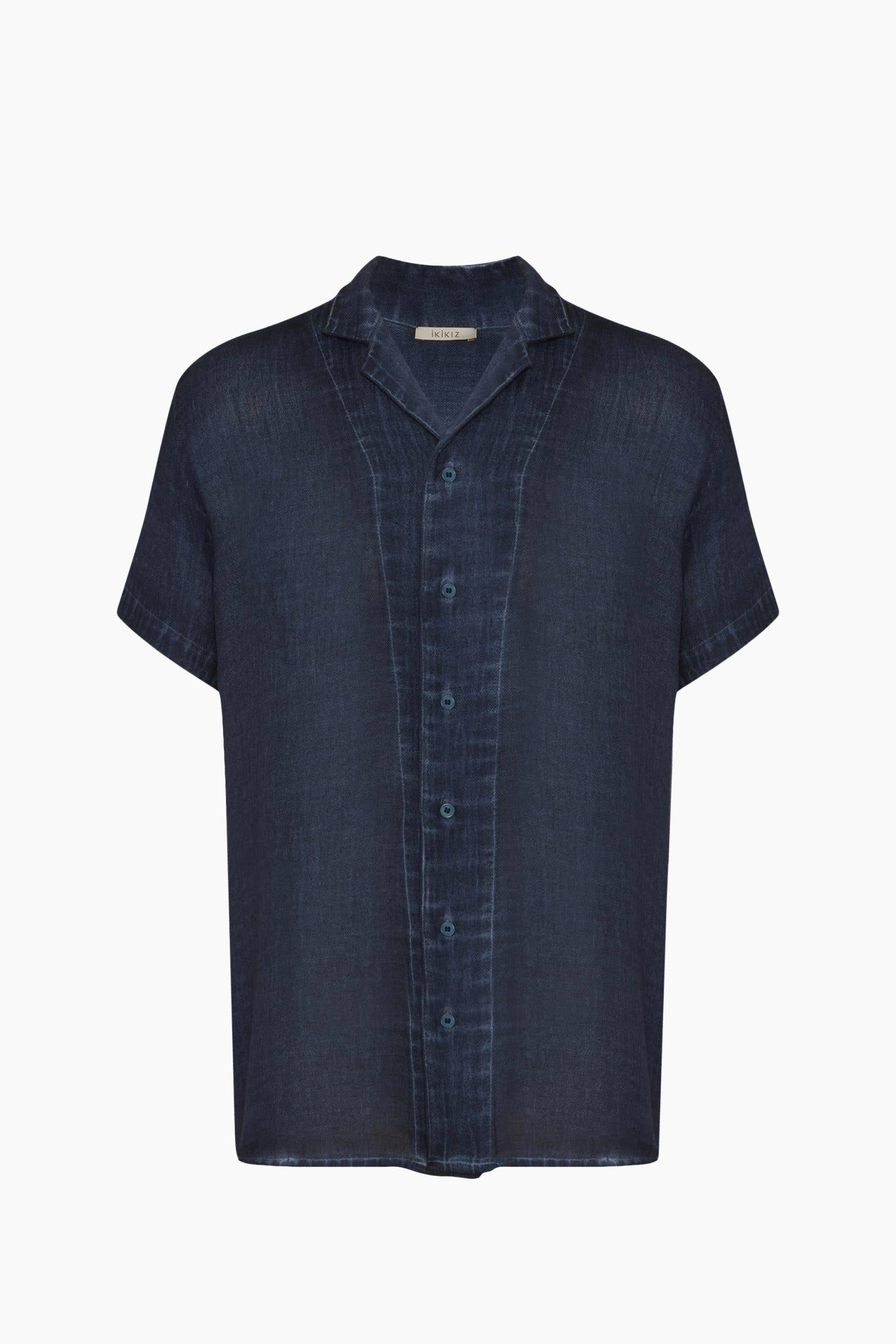 Chemise Homme Lin Bleu Marine (3539) 68% Tencel 32% Lin