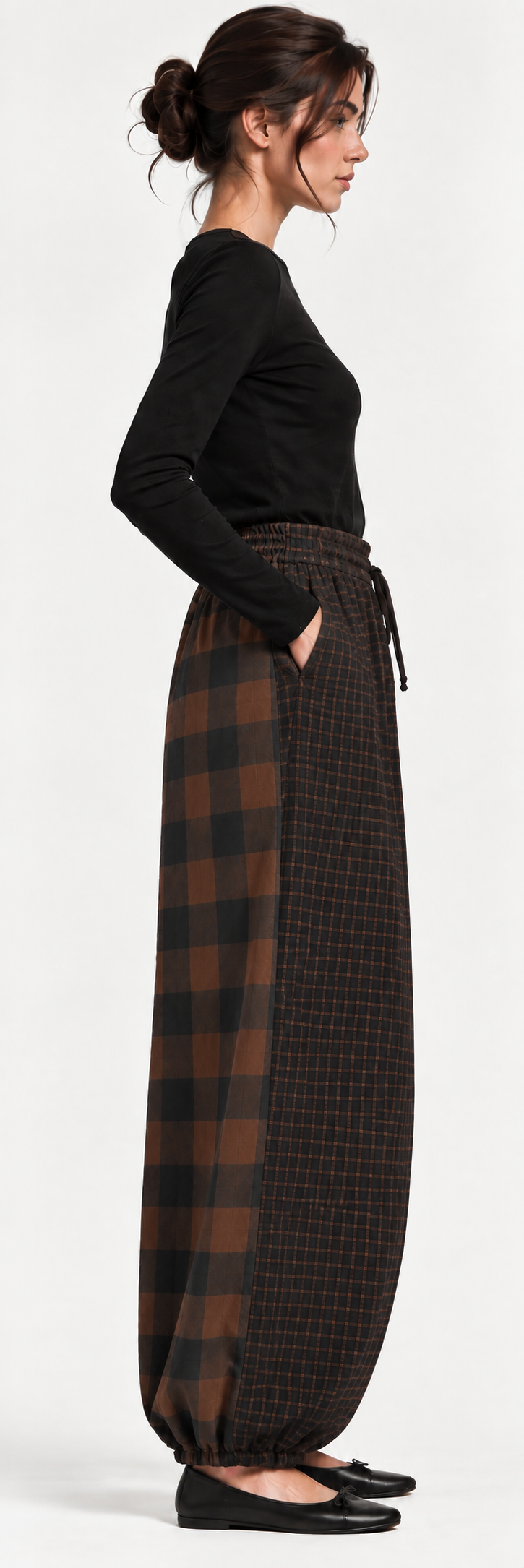 FULMARIX Women's Checkered Jogger Trousers